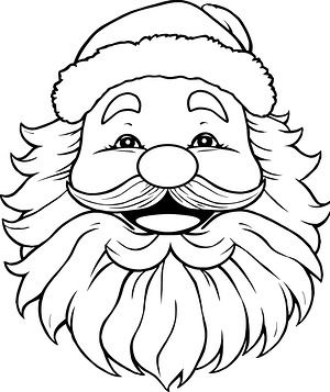 Santa's Jolly Grin - Printable coloring page