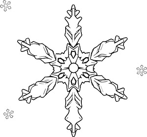 Snowflake Crystal Close View - Printable coloring page