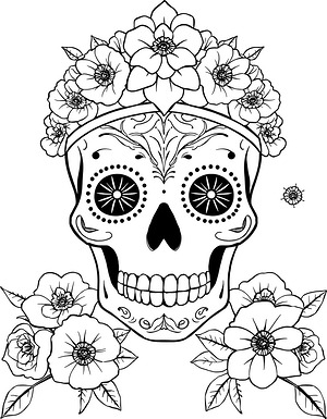 Day of the Dead Celebration - Printable coloring page