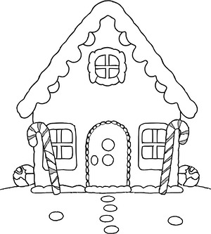 Sweet Cookie House - Printable coloring page