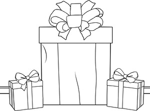 Stacked Christmas Gifts - Printable coloring page