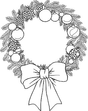 Festive Evergreen Circle - Printable coloring page