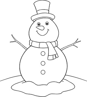 Snowman with Scarf and Hat - Printable coloring page