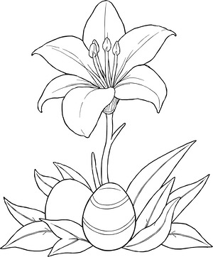Lily and Eggs - Printable coloring page
