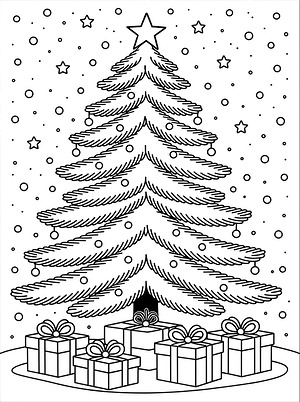 Christmas Morning Awaits - Printable coloring page
