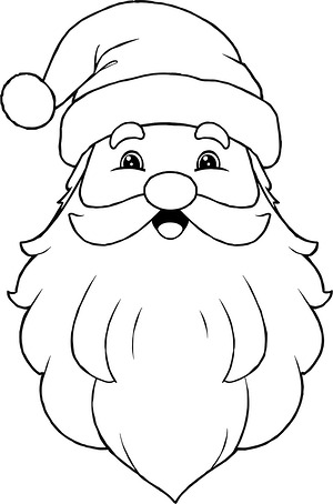 Santa's Bushy Beard - Printable coloring page