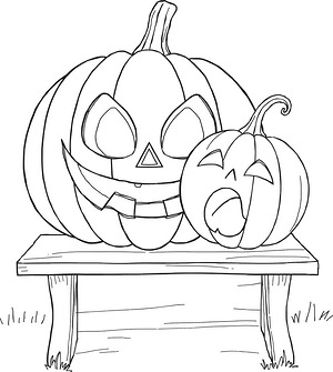Grinning Jack Faces - Printable coloring page
