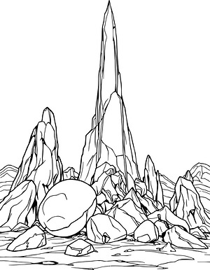 Crystalline Spire Alien Vista - Printable coloring page