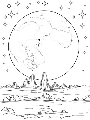 Lunar Horizon - Printable coloring page