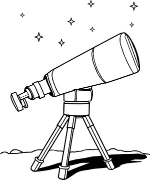 Big Telescope Tube - Printable coloring page